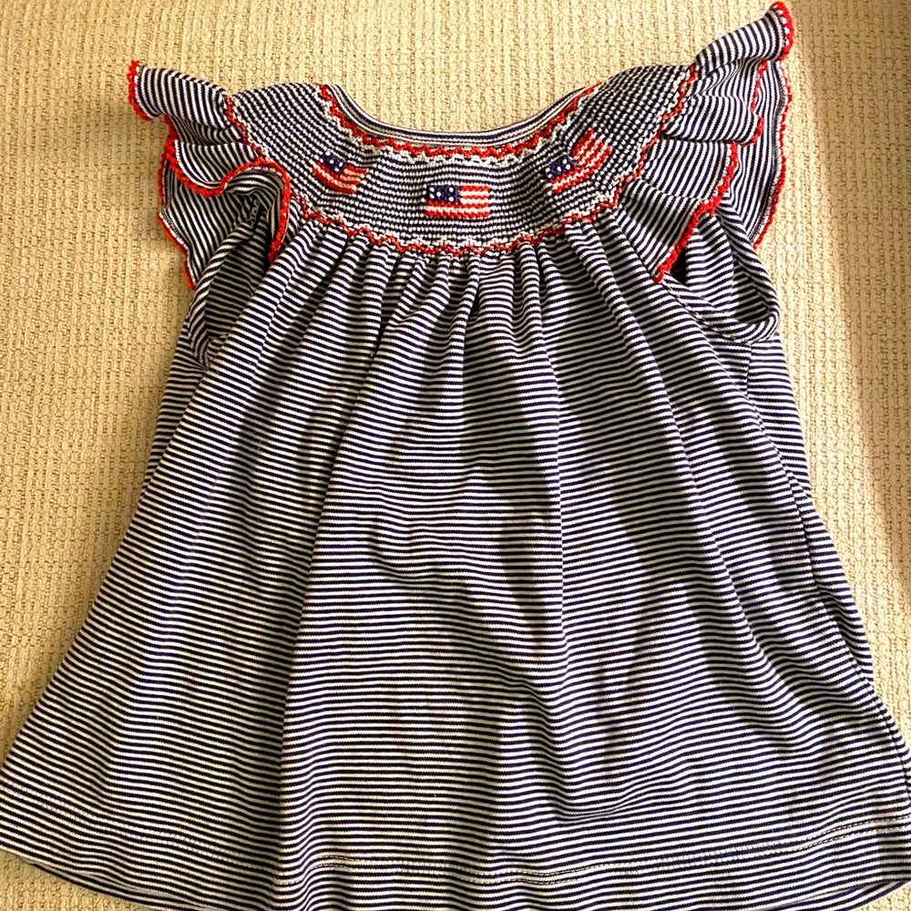 Petit Bebe smocked flag dress